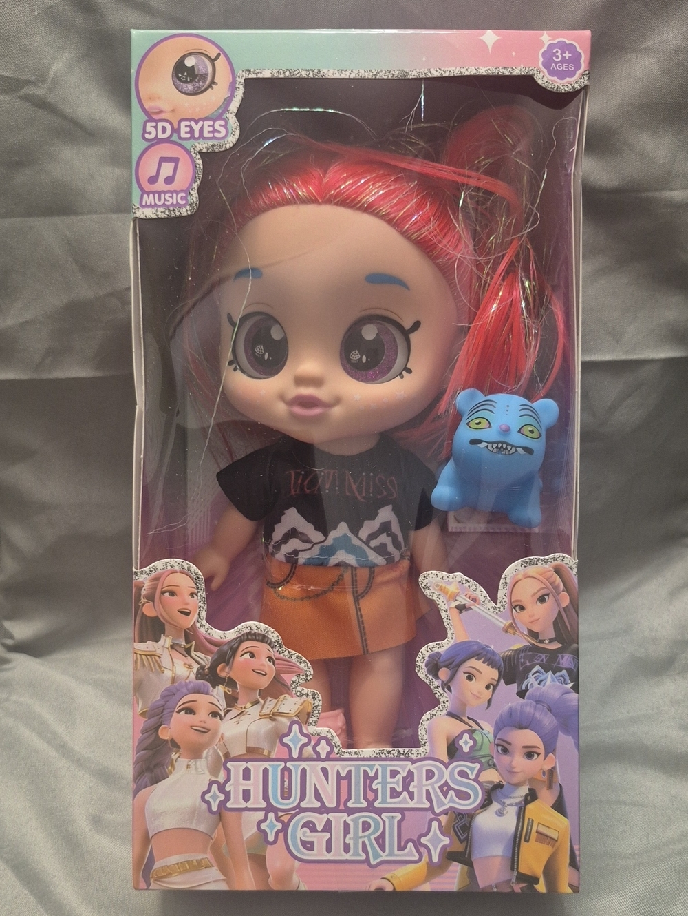 Brand New Hunters Girl Musical Fashion Doll with 5D Glitter Eyes & Pe